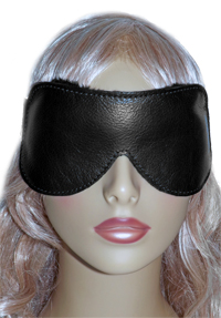 Classic Leather Fleece Lined Blindfold on